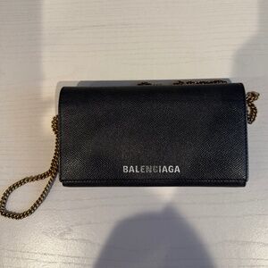 Balenciaga Grained Calfskin Ville Wallet on Chain